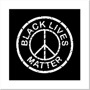 black lives matter peace sign Posters and Art